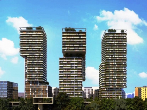 STRABAG realizuje projekt budovy Triiiple ve Vídni: Tři stometrové obytné věže, foto: STRABAG STRABAG realizuje projekt budovy Triiiple ve Vídni: Tři stometrové obytné věže, foto: STRABAG