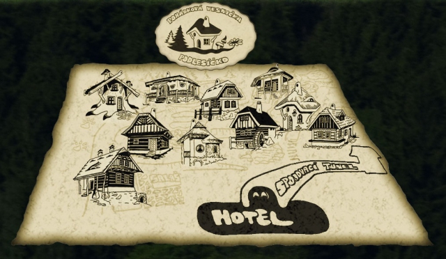 Mapa Pohádkové vesničky Podlesíčko, foto Hotel Podlesí