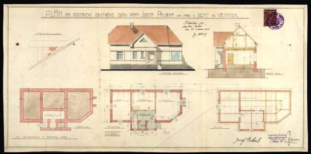 Plán na postavení domu pana Josefa Palacha, foto Národní muzeum