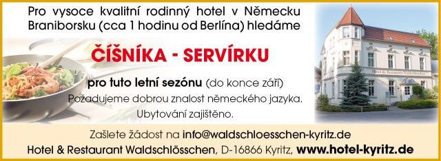 Majitelé rodinného hotelu v Německu hledají české zaměstnance