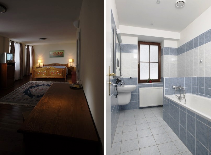 V hotelu Kolowrat je k dispozici 5 komfortních samostatných dvoulůžkových pokojů s možností přistýlky. 