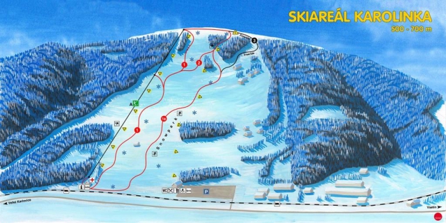 Skiareál Karolinka - při ubytování v Horském wellness hotelu Tatra zakoupíte na recepci celodenní skipass pro dospělé se slevou 30% mimo víkend a se slevou 10% o víkendu. 