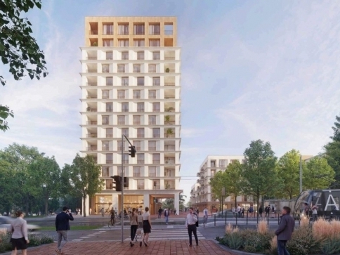 Vítězný návrh: Pohled na osu sídliště Červeného Vrchu z ptačí perspektivy, autoři: UNIT architekti + Land05 + Atelier DUA, zdroj: ONplan, 2025 Vítězný návrh: Pohled na osu sídliště Červeného Vrchu z ptačí perspektivy, autoři: UNIT architekti + Land05 + Atelier DUA, zdroj: ONplan, 2025