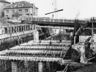 Staveniště stanice Kačerov 9. března 1972, foto archiv DPP