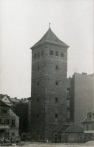 Vodárenská věž u Nových mlýnů na anonymním snímku zhruba z počátku 20. století