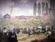 Bratrská škola v Ivančicích (1578), 1914, vaječná tempera, olej, plátno, 610 x 810 cm, foto GHMP