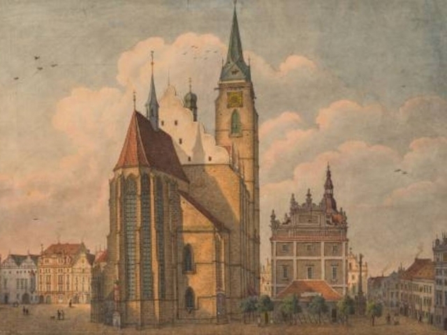 Foto: Národní galerie Praha, Vincenc-Morstadt,-Kostel-sv.-Bartoloměje-v-Plzni,-1818