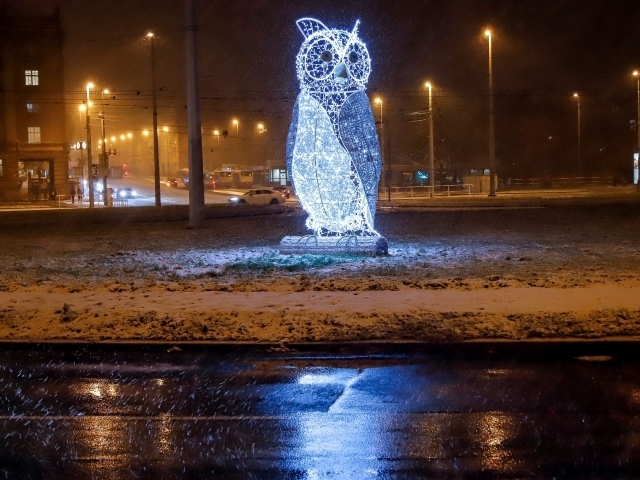 Foto: vánoční sova, ÚMČ Praha 6