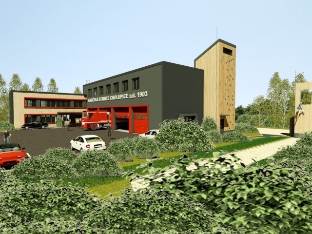 Cholupice budou mít moderní hasičskou zbrojnici/ Vizualizace Reinvest