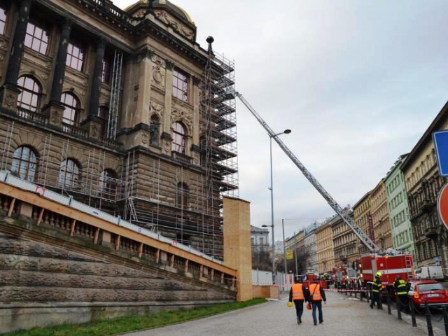 Hasiči rychle zvládli požár Historické budovy Národního muzea. Foto Národní muzeum