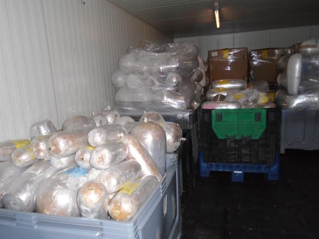 14 tun zmrazeného masa se vrátí do zemí původu, foto Celní úřad pro hlavní město Prahu