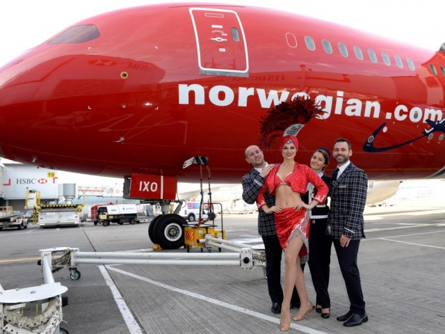 Do Las Vegas letecky s Norwegian, inaugurační let, foto Norwegian Air Shuttle ASA
