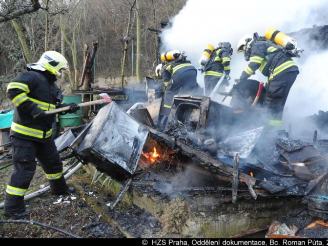 Hasiči z holešovické stanice vyjížděli k požáru, foto Generální ředitelství Hasičského záchranného sboru ČR