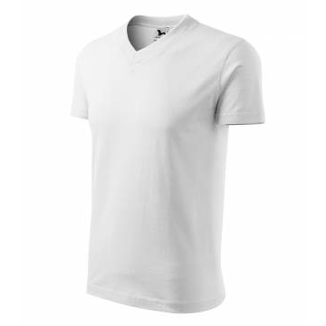 V-neck tričko unisex bílá