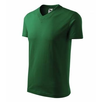 V-neck tričko unisex lahvově zelená