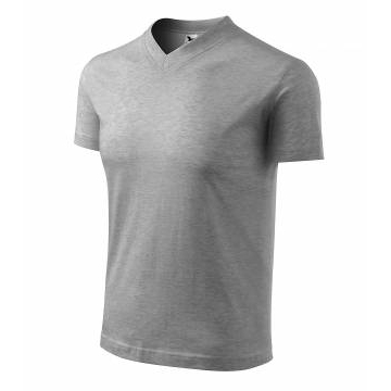 V-neck tričko unisex tmavě šedý melír