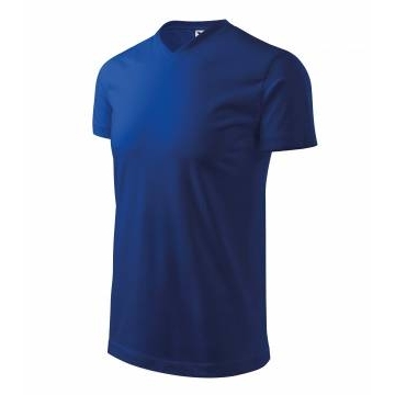 Heavy V-neck tričko unisex královská modrá