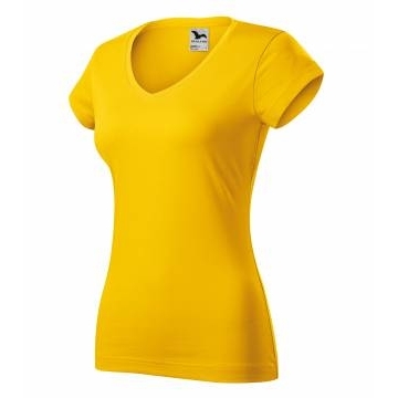 Fit V-neck tričko dámské žlutá