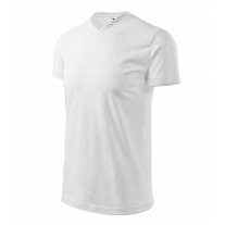 Heavy V-neck tričko unisex bílá