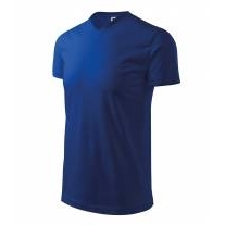 Heavy V-neck tričko unisex královská modrá