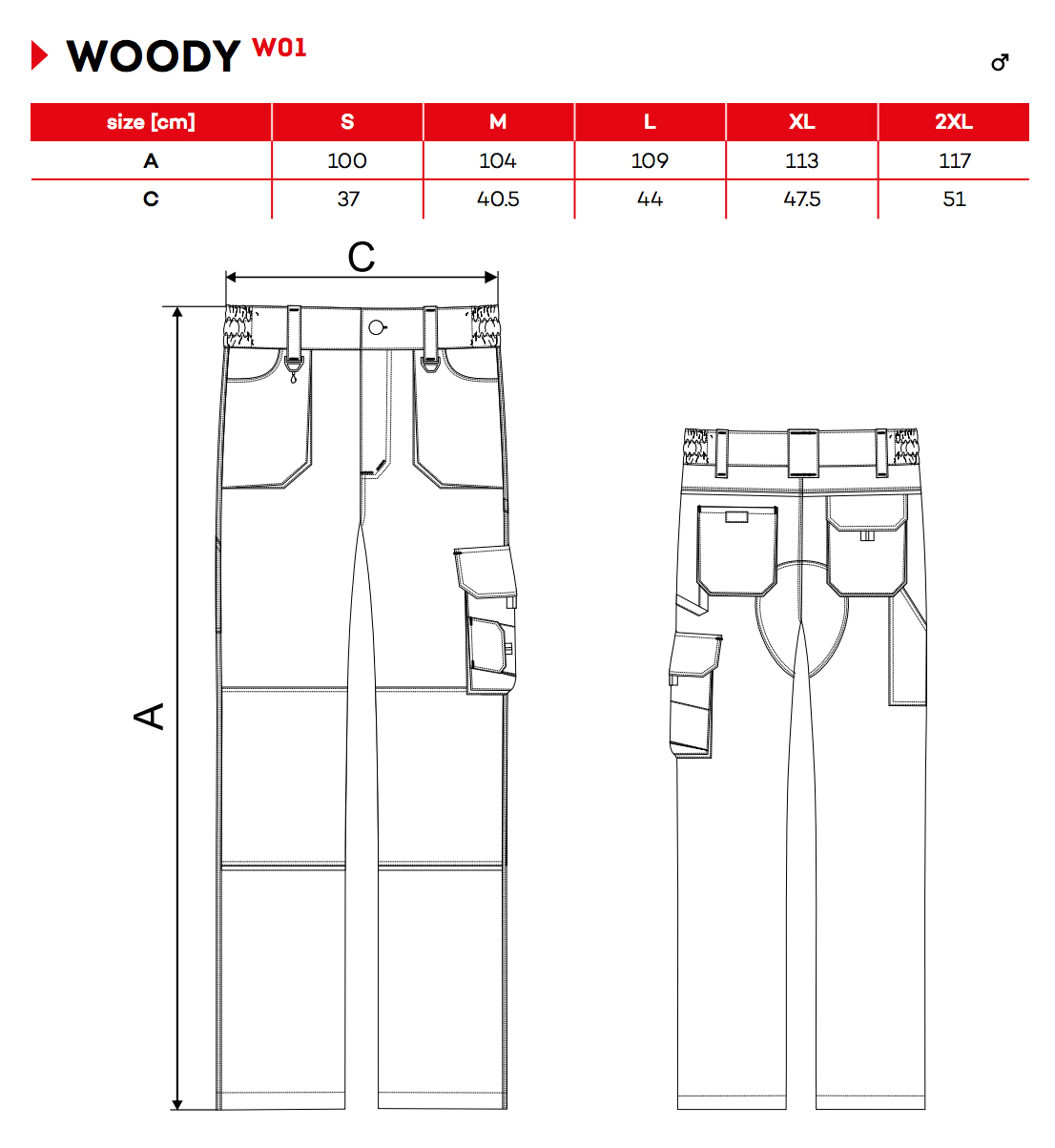 Pracovní kalhoty Woody